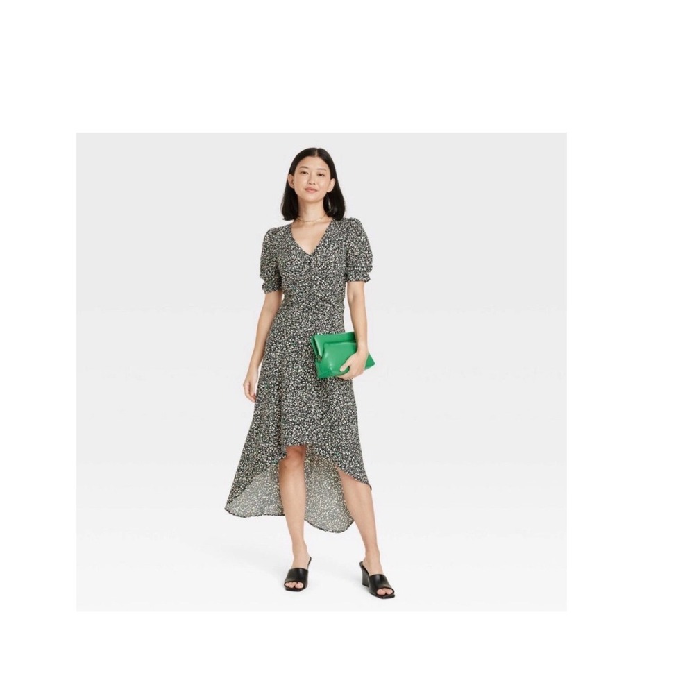 A New Day Floral spring wedding guest dress high-low midi Women's medium
